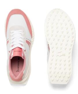 ZAPATILLAS LACOSTE L-SPIN DELUXE BLANCO, BEIGE Y ROSA