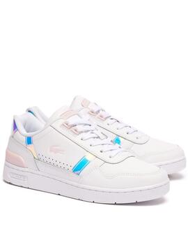 ZAPATILLAS LACOSTE T-CLIP PASTEL BLANCO Y ROSA