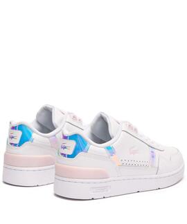 ZAPATILLAS LACOSTE T-CLIP PASTEL BLANCO Y ROSA