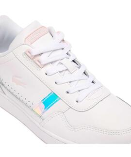 ZAPATILLAS LACOSTE T-CLIP PASTEL BLANCO Y ROSA