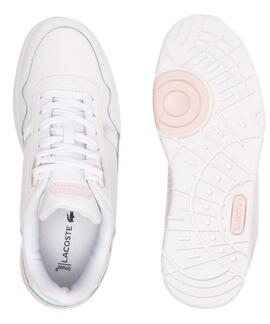 ZAPATILLAS LACOSTE T-CLIP PASTEL BLANCO Y ROSA