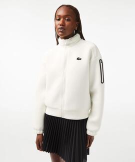 SUDADERA DE MUJER LACOSTE SPORT LOOSE FIT BLANCA