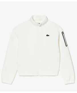 SUDADERA DE MUJER LACOSTE SPORT LOOSE FIT BLANCA