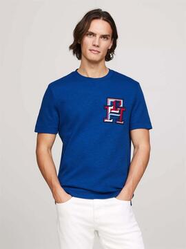 CAMISETA MONOGRAM BADGE REGULAR FIT AZUL ROYAL