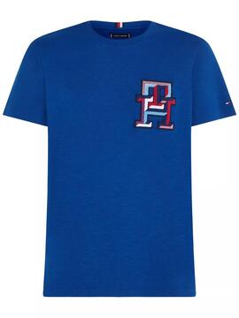 CAMISETA MONOGRAM BADGE REGULAR FIT AZUL ROYAL