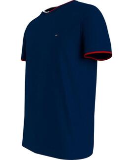 CAMISETA TIPPED PIQUÉ SLIM FIT AZUL MARINO