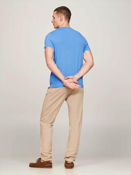 CAMISETA STRETCH SLIM FIT AZUL