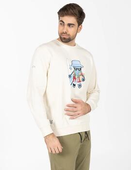 SUDADERA ESTAMPADO ELPULPO HAWAIANO BEIGE