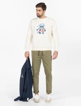 SUDADERA ESTAMPADO ELPULPO HAWAIANO BEIGE