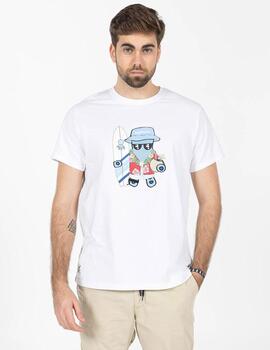 CAMISETA ESTAMPADO ELPULPO HAWAIANO BLANCO PURO