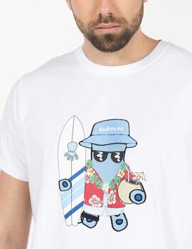 CAMISETA ESTAMPADO ELPULPO HAWAIANO BLANCO PURO