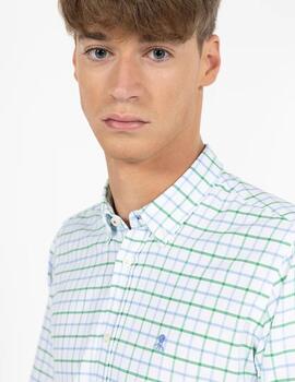 CAMISA CUADROS BICOLOR OXFORD VERDE