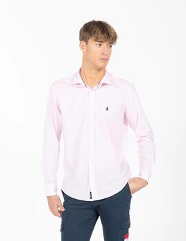 CAMISA MICROCUADROS POPELÍN ROSA