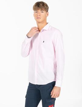 CAMISA MICROCUADROS POPELÍN ROSA