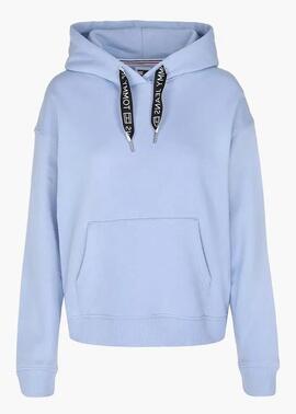 SUDADERA BOXY LOGO RELAXED FIT CELESTE