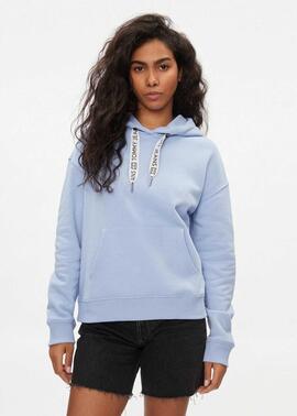 SUDADERA BOXY LOGO RELAXED FIT CELESTE