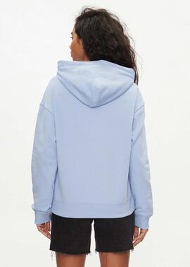 SUDADERA BOXY LOGO RELAXED FIT CELESTE