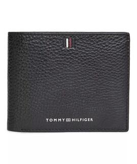 CARTERA DE PIEL PLEGABLE TH CENTRAL NEGRA CON MONEDERO