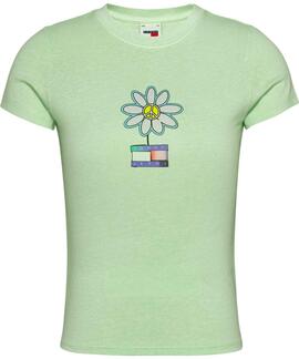 CAMISETA FLOWER POWER SLIM FIT VERDE