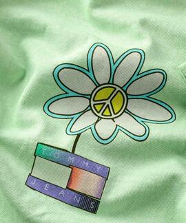 CAMISETA FLOWER POWER SLIM FIT VERDE