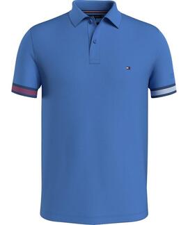 POLO FLAG CUFF SLIM FIT AZUL