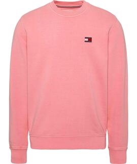 SUDADERA WASHED BADGE REGULAR FIT ROSA