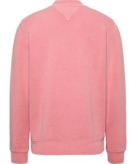 SUDADERA WASHED BADGE REGULAR FIT ROSA