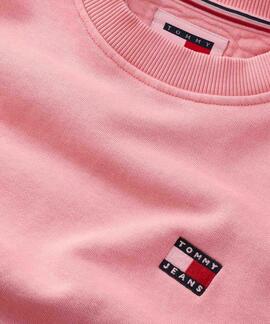 SUDADERA WASHED BADGE REGULAR FIT ROSA