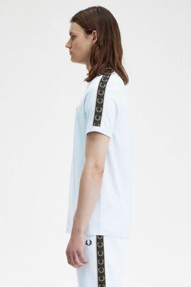 CAMISETA CONTRAST TAPE RINGER T-SHIRT LIGHT ICE / WARM GREY