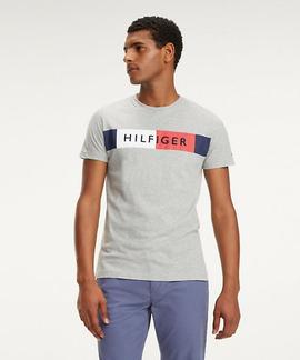 STRIPE HILFIGER TEE CLOUD HTR