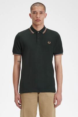 POLO TWIN TIPPED M3600 U94 NIGHT GREEN / WARM GREY / L. RUST