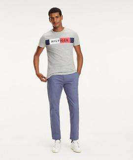 STRIPE HILFIGER TEE CLOUD HTR