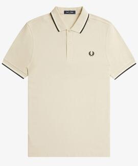 POLO TWIN TIPPED M3600 U87 OATMEAL / ECRU / BLACK