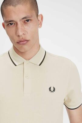 POLO TWIN TIPPED M3600 U87 OATMEAL / ECRU / BLACK