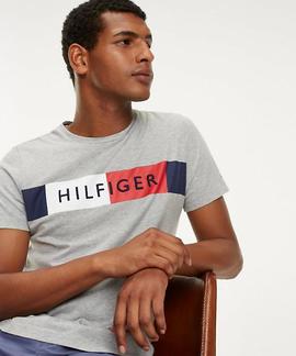 STRIPE HILFIGER TEE CLOUD HTR