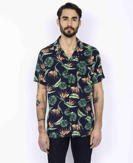 CAMISA MANGA CORTA SH RIVERA CON ESTAMPADO TROPICAL