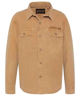 SOBRECAMISA SHSVENML REGULAR FIT CAMEL ESTAMPADA