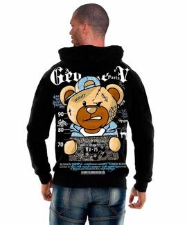 SUDADERA OVERSIZE FIT OSO CON GORRA RUDO SIN BRILLANTES