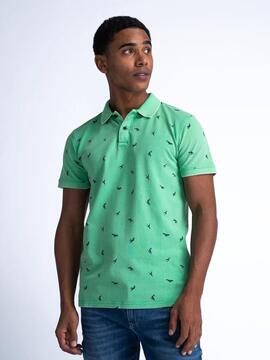 POLO CON ESTAMPADO INTEGRAL SUMMERIZE VERDE LIMA