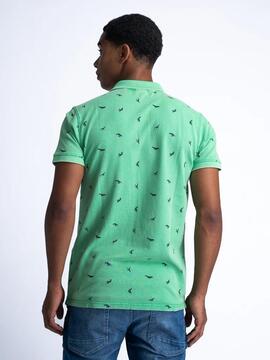 POLO CON ESTAMPADO INTEGRAL SUMMERIZE VERDE LIMA