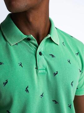 POLO CON ESTAMPADO INTEGRAL SUMMERIZE VERDE LIMA