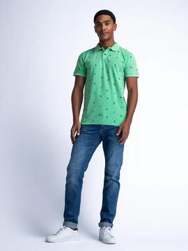 POLO CON ESTAMPADO INTEGRAL SUMMERIZE VERDE LIMA