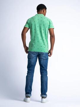 POLO CON ESTAMPADO INTEGRAL SUMMERIZE VERDE LIMA