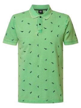 POLO CON ESTAMPADO INTEGRAL SUMMERIZE VERDE LIMA