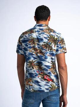 CAMISA DE MANGA CORTA BOTANICAL SHIRT COASTAL PETROL BLUE