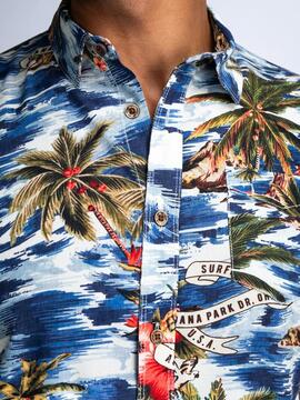 CAMISA DE MANGA CORTA BOTANICAL SHIRT COASTAL PETROL BLUE