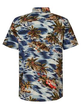 CAMISA DE MANGA CORTA BOTANICAL SHIRT COASTAL PETROL BLUE