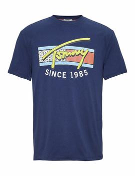 TJM NEON SCRIPT TEE NAVY