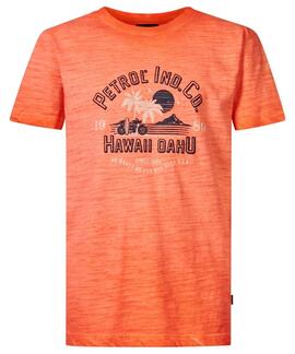 CAMISETA T-SHIRT ARTWORK AZURE NARANJA FLUOR