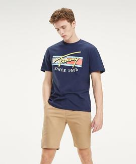 TJM NEON SCRIPT TEE NAVY